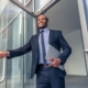 Business Person Walking Out Of Work