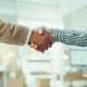 Business People, Handshake And Meeting With Teamwork For Agreement